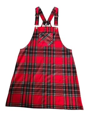 Red Plaid Womans Dress Overall